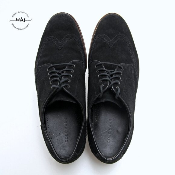 Cole Haan Franklin Suede Lace Up Wingtip Derby Shoes‎ Black Men Size 13 main image 7
